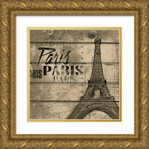 OnRei 12x12 Gold Ornate Wood Framed with Double Matting Museum Art Print Titled - KISS