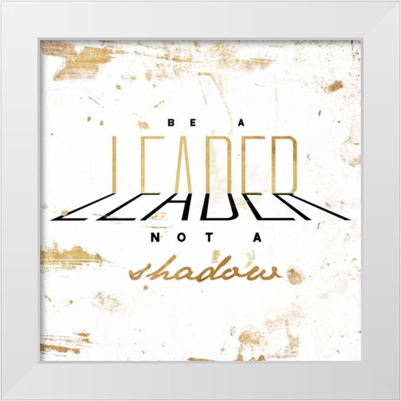 OnRei 12x12 White Modern Wood Framed Museum Art Print Titled - LEADER Gold