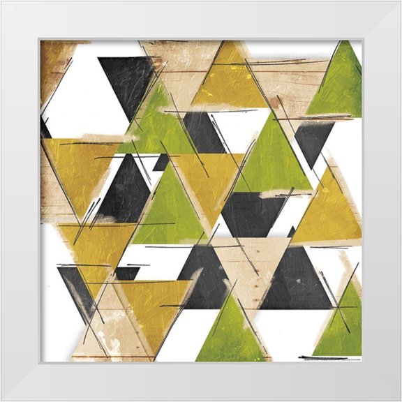 OnRei 12x12 White Modern Wood Framed Museum Art Print Titled - Loading Triangles