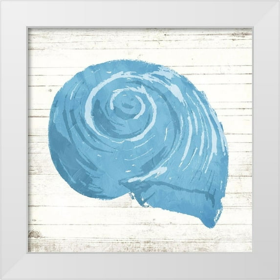OnRei 12x12 White Modern Wood Framed Museum Art Print Titled - Shell On Wood
