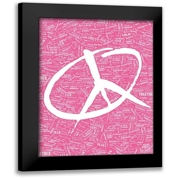 OnRei 12x14 Black Modern Framed Museum Art Print Titled - PERFECT PEACE