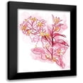thumbnail image 1 of OnRei 12x14 Black Modern Framed Museum Art Print Titled - Water Inked Florals, 1 of 5