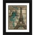 thumbnail image 1 of OnRei 12x14 Black Ornate Wood Framed with Double Matting Museum Art Print Titled - Natural Paris Teal, 1 of 4