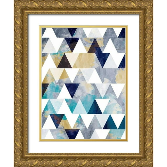 OnRei 12x14 Gold Ornate Wood Framed with Double Matting Museum Art Print Titled - Nuetral Desert Sky Windows