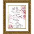 thumbnail image 1 of OnRei 12x14 Gold Ornate Wood Framed with Double Matting Museum Art Print Titled - You Are Worth It Blush, 1 of 4