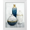 thumbnail image 1 of OnRei 12x14 White Modern Wood Framed Museum Art Print Titled - Gold Night Vessels, 1 of 4