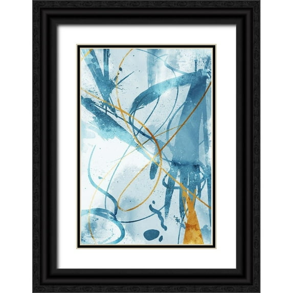 OnRei 13x18 Black Ornate Wood Framed with Double Matting Museum Art Print Titled - Get It Out