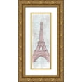 thumbnail image 1 of OnRei 13x32 Gold Ornate Wood Framed with Double Matting Museum Art Print Titled - Romantic Eiffel, 1 of 4
