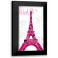 thumbnail image 1 of OnRei 14x24 Black Modern Framed Museum Art Print Titled - Pink Eiffel, 1 of 5