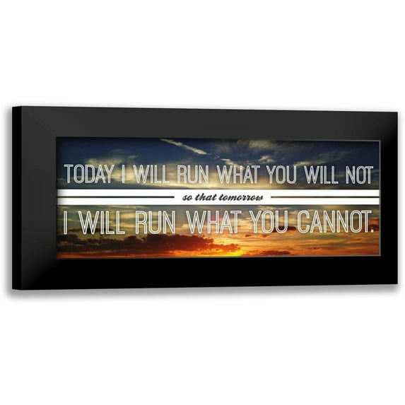 OnRei 14x8 Black Modern Framed Museum Art Print Titled - Running