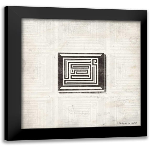 OnRei 15x15 Black Modern Framed Museum Art Print Titled - GEO B