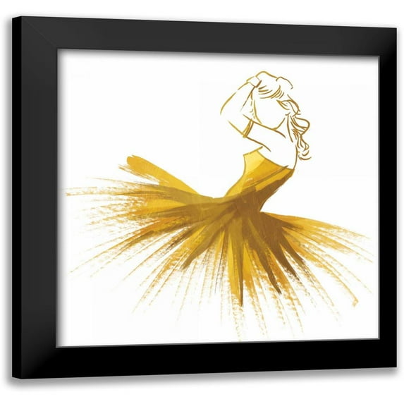 OnRei 15x15 Black Modern Framed Museum Art Print Titled - Gold Attitude