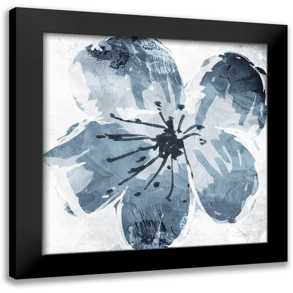 OnRei 15x15 Black Modern Framed Museum Art Print Titled - Sketched Cool Flower Mate