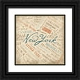 thumbnail image 1 of OnRei 15x15 Black Ornate Wood Framed with Double Matting Museum Art Print Titled - NY NY, 1 of 4