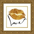 thumbnail image 1 of OnRei 15x15 Gold Ornate Wood Framed with Double Matting Museum Art Print Titled - Love Lips Gold, 1 of 4