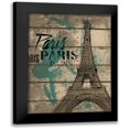 thumbnail image 1 of OnRei 15x18 Black Modern Framed Museum Art Print Titled - Natural Paris Teal, 1 of 5