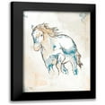 thumbnail image 1 of OnRei 15x18 Black Modern Framed Museum Art Print Titled - Running Horse Blue, 1 of 5