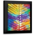 thumbnail image 1 of OnRei 15x18 Black Modern Framed Museum Art Print Titled - Watercolorful Palms Mate, 1 of 5