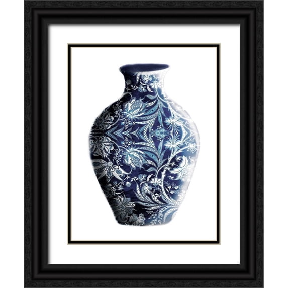 OnRei 15x18 Black Ornate Wood Framed with Double Matting Museum Art Print Titled - Clean Vase