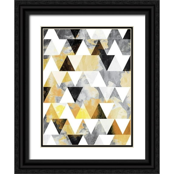 OnRei 15x18 Black Ornate Wood Framed with Double Matting Museum Art Print Titled - Fun Gold Teeth