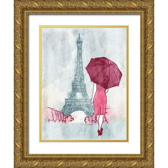 OnRei 15x18 Gold Ornate Wood Framed with Double Matting Museum Art Print Titled - Painted walk away mate