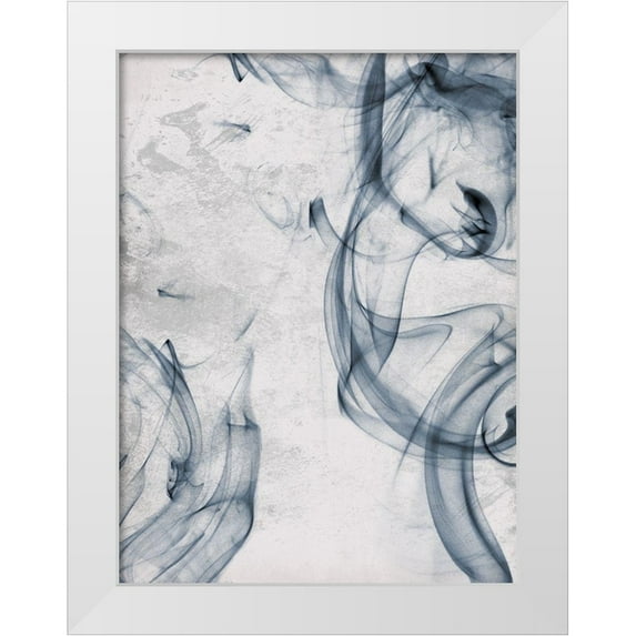OnRei 15x18 White Modern Wood Framed Museum Art Print Titled - Blue Smoke