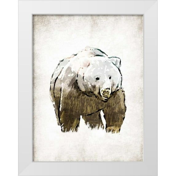 OnRei 15x18 White Modern Wood Framed Museum Art Print Titled - Butch in Forest