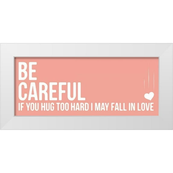 OnRei 18x10 White Modern Wood Framed Museum Art Print Titled - Be Careful A