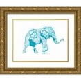 thumbnail image 1 of OnRei 18x15 Gold Ornate Wood Framed with Double Matting Museum Art Print Titled - Blue Mandala Elephant, 1 of 4