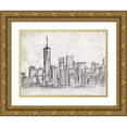 thumbnail image 1 of OnRei 18x15 Gold Ornate Wood Framed with Double Matting Museum Art Print Titled - NY Skyline, 1 of 4
