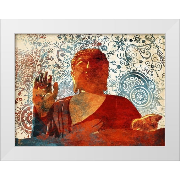 OnRei 18x15 White Modern Wood Framed Museum Art Print Titled - Hand Up