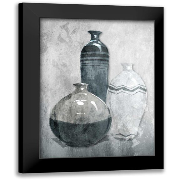 OnRei 19x24 Black Modern Framed Museum Art Print Titled - Granite Set