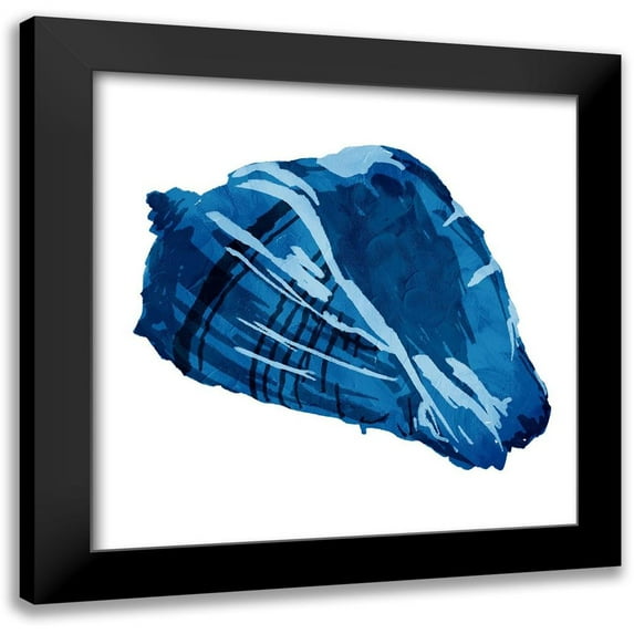 OnRei 20x20 Black Modern Framed Museum Art Print Titled - Blue Shell Mate