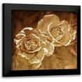 thumbnail image 1 of OnRei 20x20 Black Modern Framed Museum Art Print Titled - Loving Gold Roses, 1 of 5