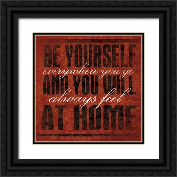 OnRei 20x20 Black Ornate Wood Framed with Double Matting Museum Art Print Titled - Be Yourself
