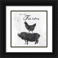 thumbnail image 1 of OnRei 20x20 Black Ornate Wood Framed with Double Matting Museum Art Print Titled - Farm to Chicken and Pig, 1 of 4