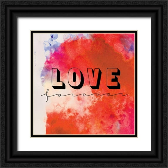 OnRei 20x20 Black Ornate Wood Framed with Double Matting Museum Art Print Titled - Love Forever I