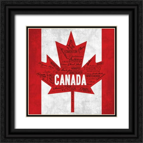 OnRei 20x20 Black Ornate Wood Framed with Double Matting Museum Art Print Titled - Provinces