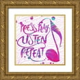 thumbnail image 1 of OnRei 20x20 Gold Ornate Wood Framed with Double Matting Museum Art Print Titled - Girls Press Play, 1 of 4