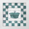 thumbnail image 1 of OnRei 20x20 White Modern Wood Framed Museum Art Print Titled - Checkered Bath, 1 of 4