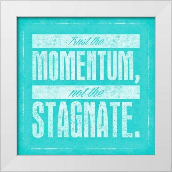 OnRei 20x20 White Modern Wood Framed Museum Art Print Titled - Stagnate Teal