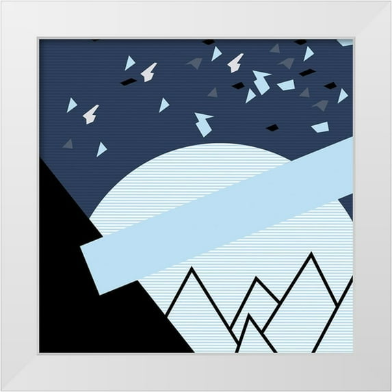OnRei 20x20 White Modern Wood Framed Museum Art Print Titled - Sunset