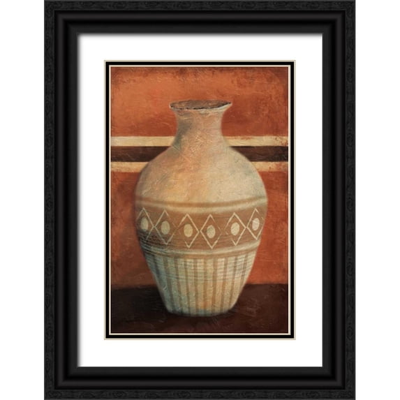 OnRei 23x32 Black Ornate Wood Framed with Double Matting Museum Art Print Titled - Vessel 1