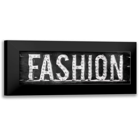 OnRei 24x11 Black Modern Framed Museum Art Print Titled - Fashion Sign