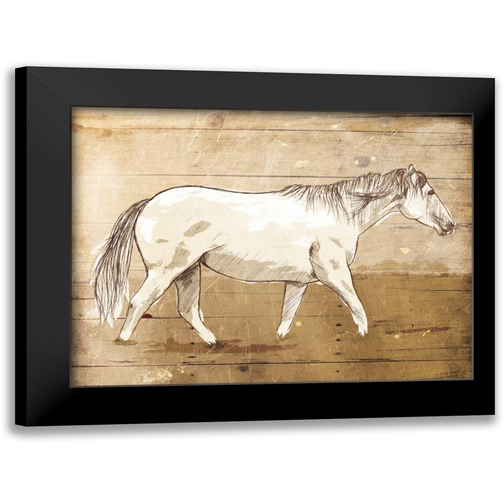 OnRei 24x19 Black Modern Framed Museum Art Print Titled Walking Horse OnRei 24x19 Black Modern Framed Museum Art Print Titled Walking Horse