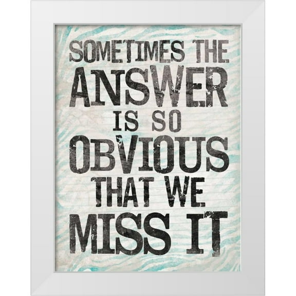 OnRei 25x32 White Modern Wood Framed Museum Art Print Titled - Answer1