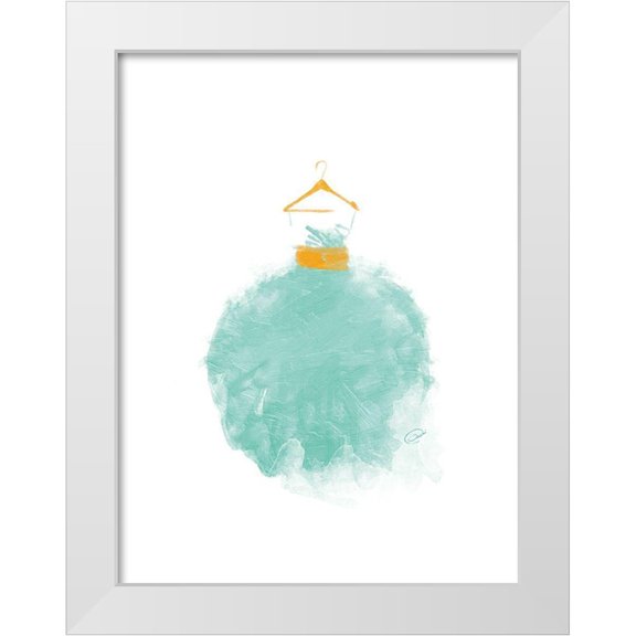 OnRei 25x32 White Modern Wood Framed Museum Art Print Titled - Puffy Dress Four