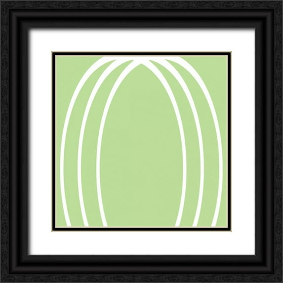 OnRei 26x26 Black Ornate Wood Framed with Double Matting Museum Art Print Titled - Spa Pattern III