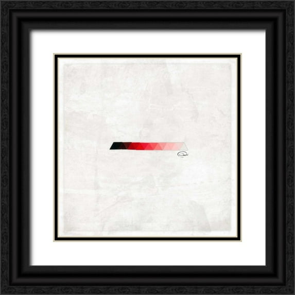 OnRei 26x26 Black Ornate Wood Framed with Double Matting Museum Art Print Titled - Triangle Strip B