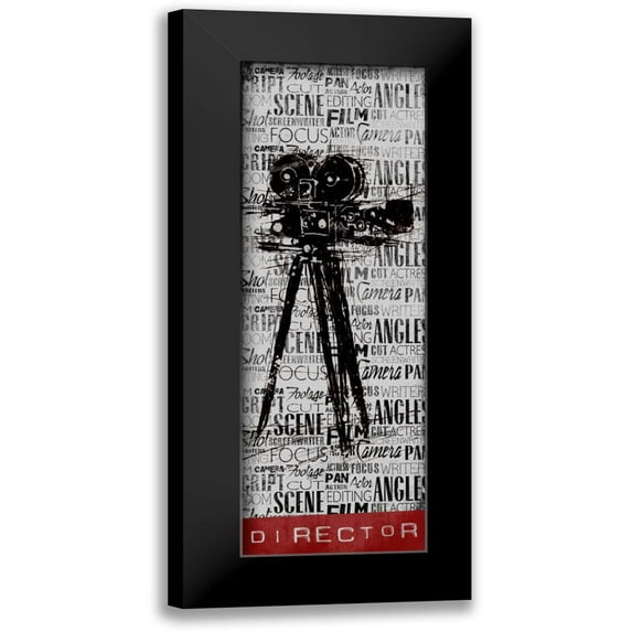 OnRei 7x14 Black Modern Framed Museum Art Print Titled - Director